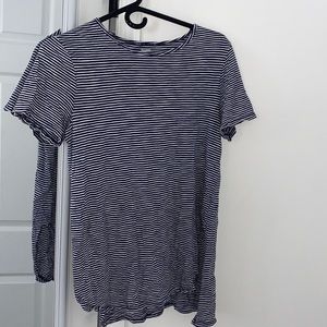 Striped tee navy blue and white
